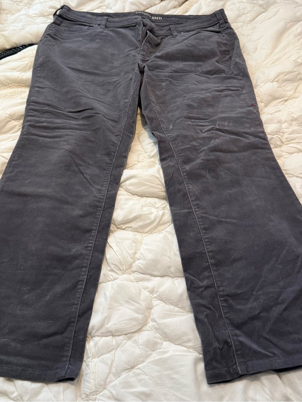 Lands' End Women's Charcoal Gray Corduroy Pants